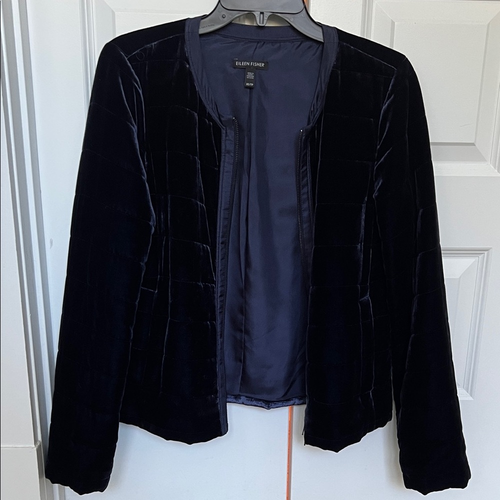 Eileen Fisher Women's Navy Velvet Blazer